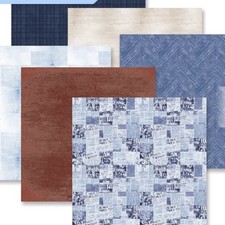 Creative Memories DENIM REVIVAL Paper Pack (12) Dbl Sided 12x12 Last Chance Item