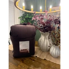 King Heavyweight Linen Blend Comforter and Sham Set Dark Fig - Casaluna NEW