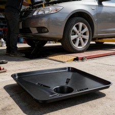 Large 15L Engine Oil Drain Pan Funnel Durable PP Waste Oil Collection Tray for