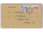 1943 2½d & 3d Jersey Views FDC, Barnes cover