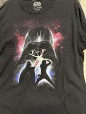 Star Wars - Darth Vader vs Luke Skywalker - Black Graphic T Shirt - Large