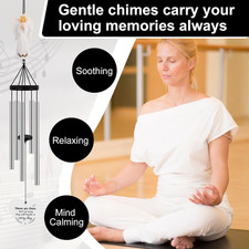Angel Memorial Wind Chimes for Loss of Loved One,27" Sympathy Wind Chimes for...