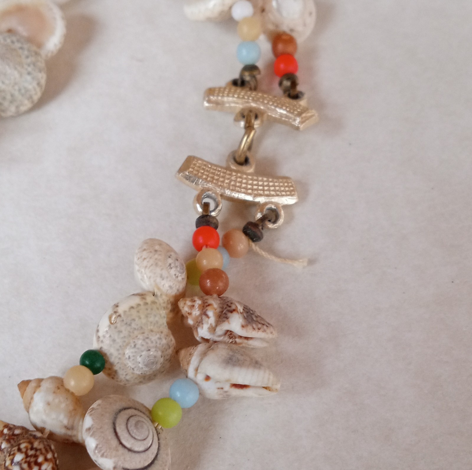 Handcrafted Multicolor Beaded Shell Statement Nec… - image 3