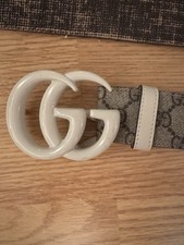 Women  s GUCCI Marmont Belt Brown Print Double GG 110 IT Fits 40  Inch Waist