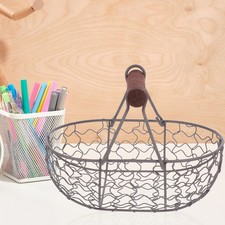 Metal Wire Egg Basket Fruit Bread Chicken Storage Farmhouse Kitchen Organizer 13.38 per metre