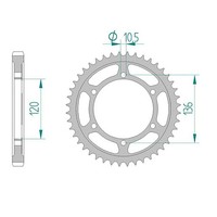 Afam Kettenrad Stahl #530 44 ZäHne (FüR: Yamaha XJ 600 N 51J 84-90 )