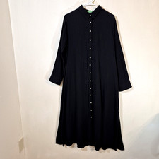 J Crew Maxi Dress Sm Black Gauze Button Up Long Sleeve Lightweight Beach Cover