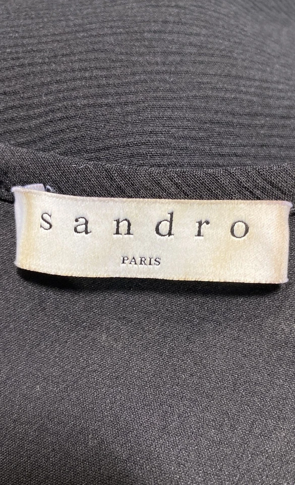 Vestido vendaje de encaje negro Sandro para mujer talla 2 Foto 3 de 4