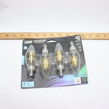 (4-Pk) Feit Electric Decorative Chandelier Antique Filament LED Light B10 3.3W