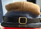 CSA Kepi Blue and Brown Wool Hat Fitted Civil War Cap The Depot Reenact