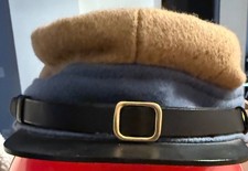 CSA Kepi Blue and Brown Wool Hat Fitted Civil War Cap The Depot Reenact