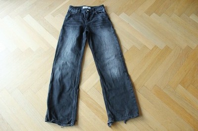 Bershka Baggy 32/XXS schwarz Jeans-Hose weit breit loose berschka hohe taille