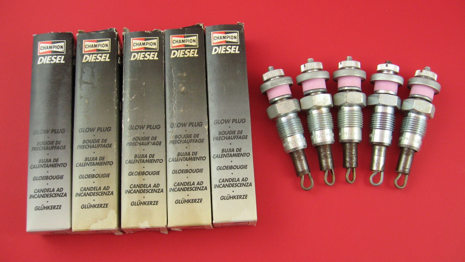Vintage Mercedes Diesel Glow Plug SET Genuine Champion 300D 300CD 300TD 1978 -81
