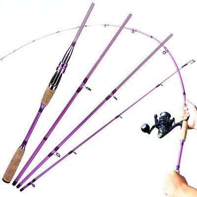 2.1M 4 Sections Casting Rods Spinning Rods UltraLight Carbon Fiber Fishing Poles
