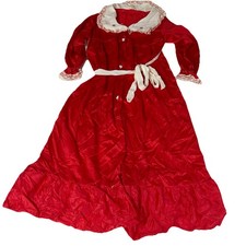 Vintage JcPenney Little Girls Dress Christmas Holiday Size 6 Red Nylon 2796