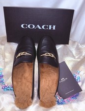 Coach Black Sienna Sherpa Slide Women  s 8