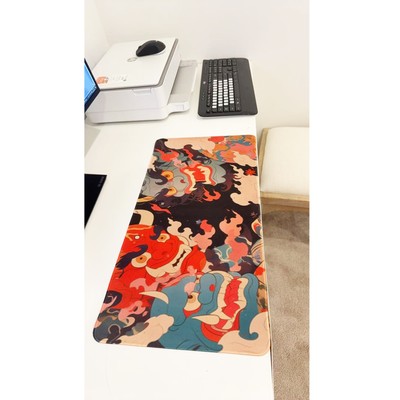 Gaming Mouse Pad - Extended Desk Mat, Non-Slip, Vibrant Ukiyo-e Style 23.6''x11.5