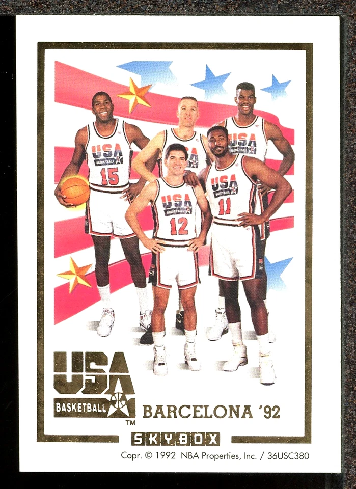 1991 SkyBox Barcelona '92 США Dream Team ЗОЛОТАЯ ФОЛЬГА Jordan Magic Barkley Bird SP - Изображение 2 из 2