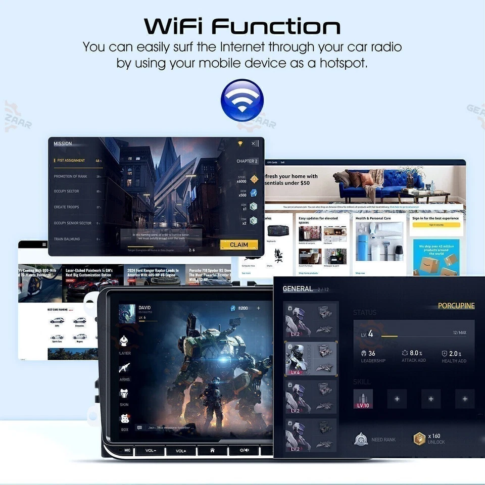 Автомобильное стерео радио KY для VW Volkswagen Passat Golf Jetta 9 дюймов Android 12 Carplay - Изображение 4 из 4