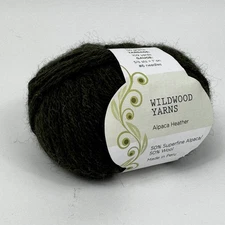 Wildwood Yarns Heather Green Alpaca Wool Light Worsted DK Knit Crochet DIY Craft