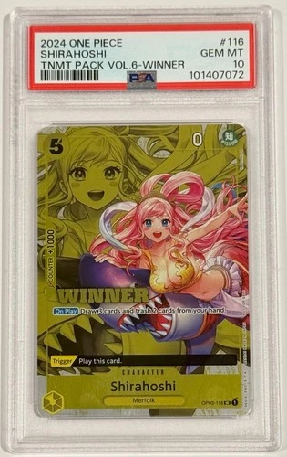 2024 One Piece Shirahoshi OP03-116 Tournament Pack Winner Vol.6 PSA 10 Gem Mint