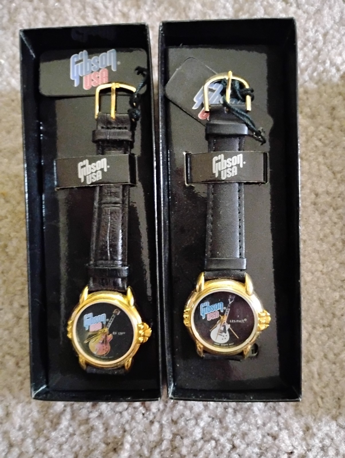 2 Gibson USA Guitar Watches Les Paul+ES 135 NIB Never Used In Original Box Lot