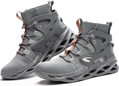 ORISTACO Work Safety Steel Toe Boots, Lightweight Breathable Industrial Const...