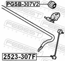 Für FEBEST PGSB-307FV2 FRONT STABILIZER BAR BUSH D23