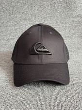 Quiksilver New Era 39THIRTY Mountain Wave Baseball Cap Stretch Fit Black Hat