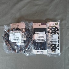 Scunci by Conair Hair Accessory Set Headbands Ponytailers Snap Clips Black Brown