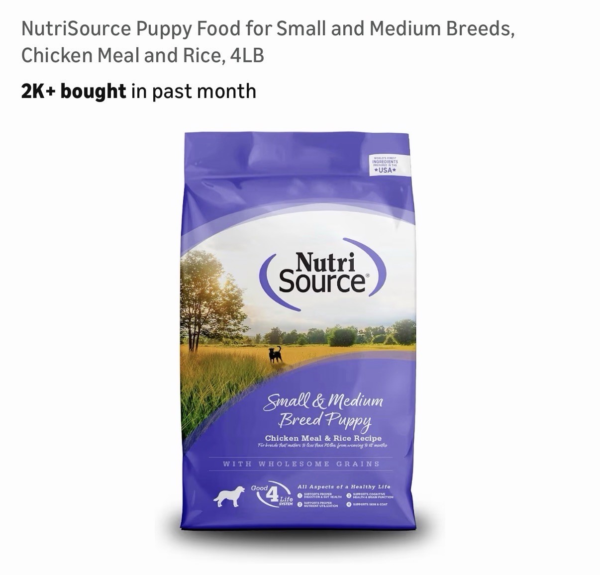 For Small And Medium Breeds, Chicken Meal And Rice, 4lb