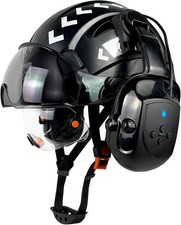 Casco de Seguridad con Visera Bluetooth Orejeras SNR 26dB Casco con Montaje de Viseras