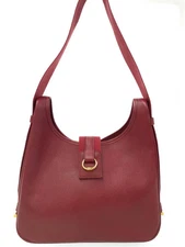 HERMES Sac Shoulder Bag Cloussell Leather Red 1994 Box #T419