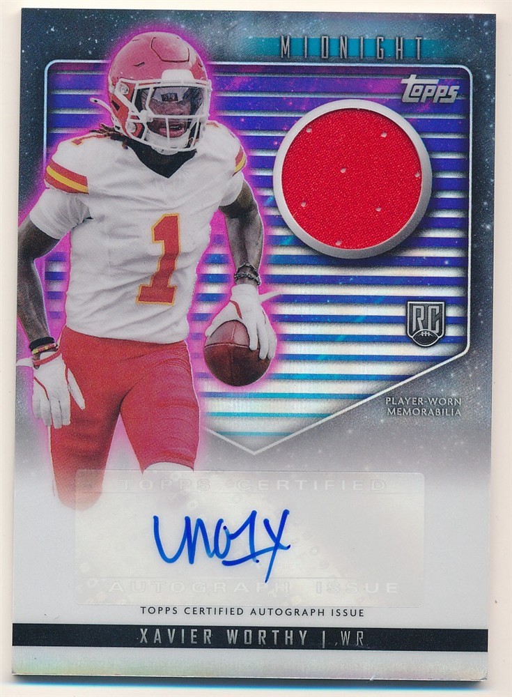 XAVIER WORTHY 2024 TOPPS MIDNIGHT RC ROOKIE AUTOGRAPH JERSEY PATCH AUTO SP