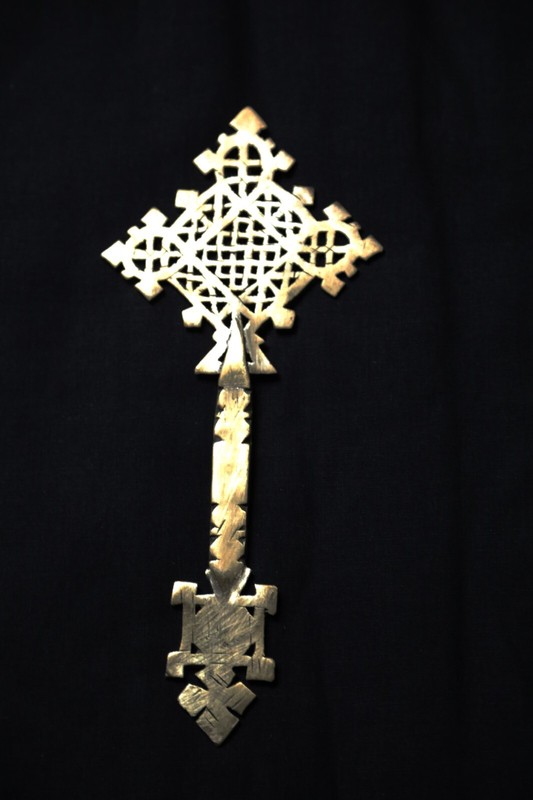 Ethiopian Orthodox Coptic Christian Golden Priests Blessing Cross, Home Decor