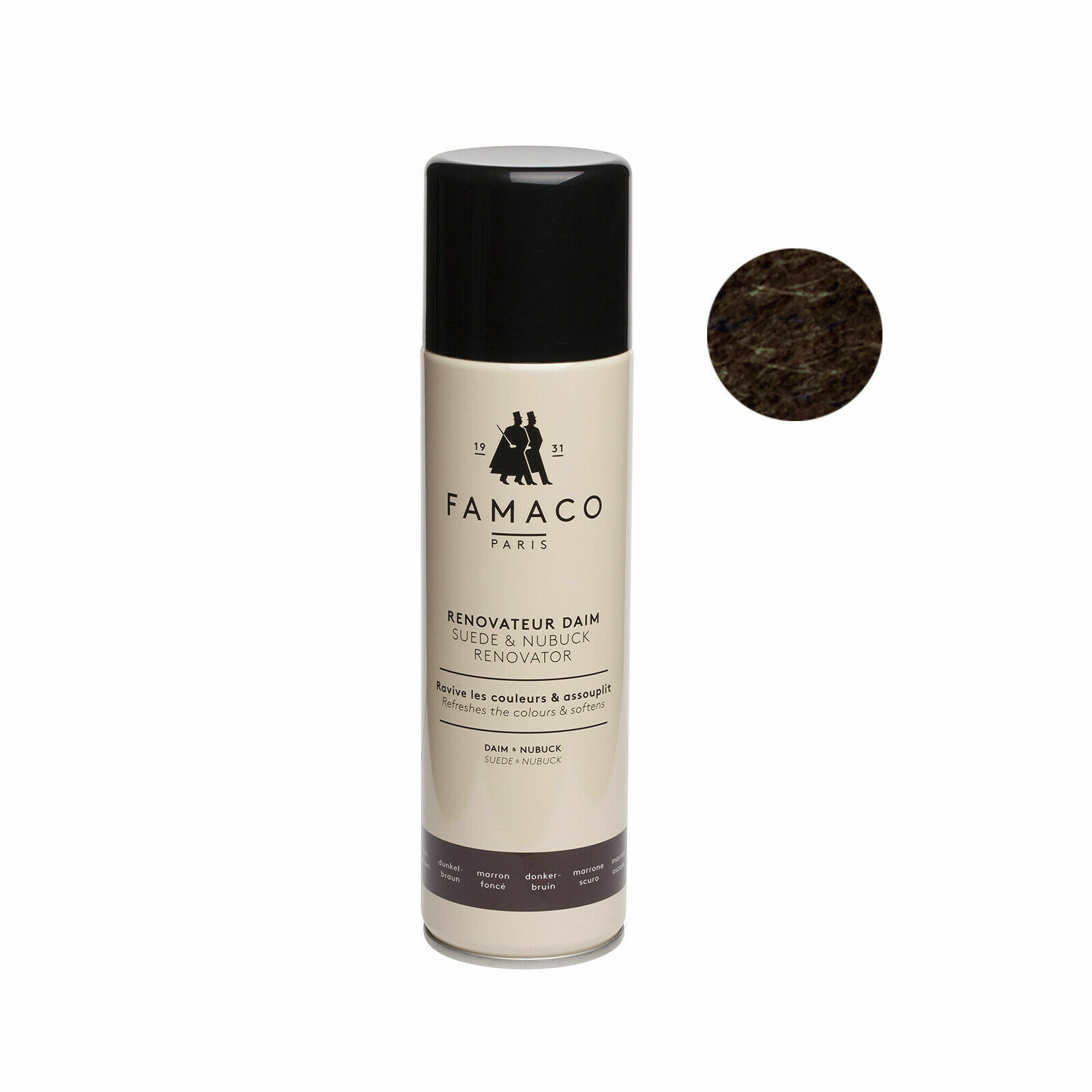 Famaco Suede & Nubuck Renovator Spray,Colour Revitalising Bag Shoe-  Dark Brown