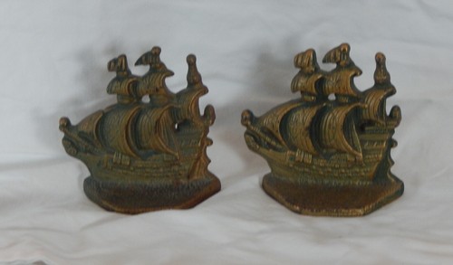 Sujetalibros de hierro fundido para barco velero base martillada topes de puerta náuticos vintage - Imagen 3 de 4