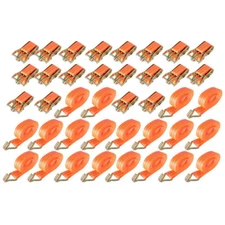 20 Pack 1.5" inch x 20' Ft Ratchet Tie Down Cargo Straps J Hooks Heavy Duty