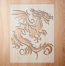 Fiery Dragon Stencil 10"x10"