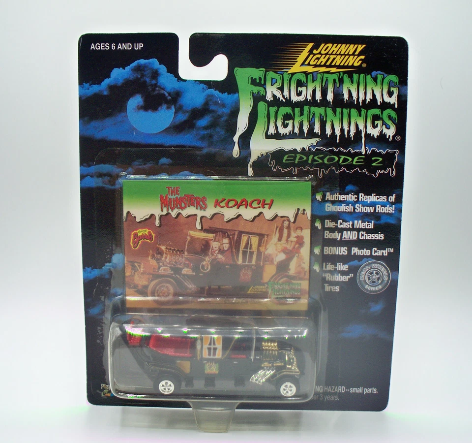 Johnny Lightning Frightning Lightnings Munsters Koach & Meat Wagon 1999 ¡En paquete! Foto 3 de 4