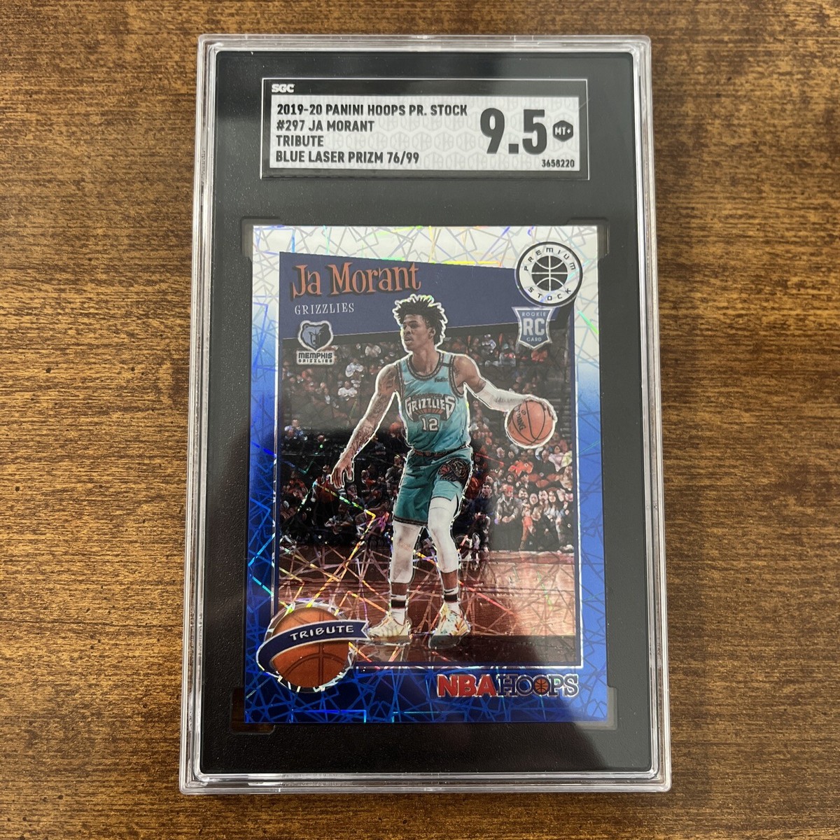 2019-20 Panini Hoops Premium Stock #297 Ja Morant Rookie Blue 