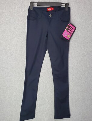 NWT Dickies Girl Juniors Classic 5 Pocket Skinny Pant HH164 Size 0 Dark Blue.   