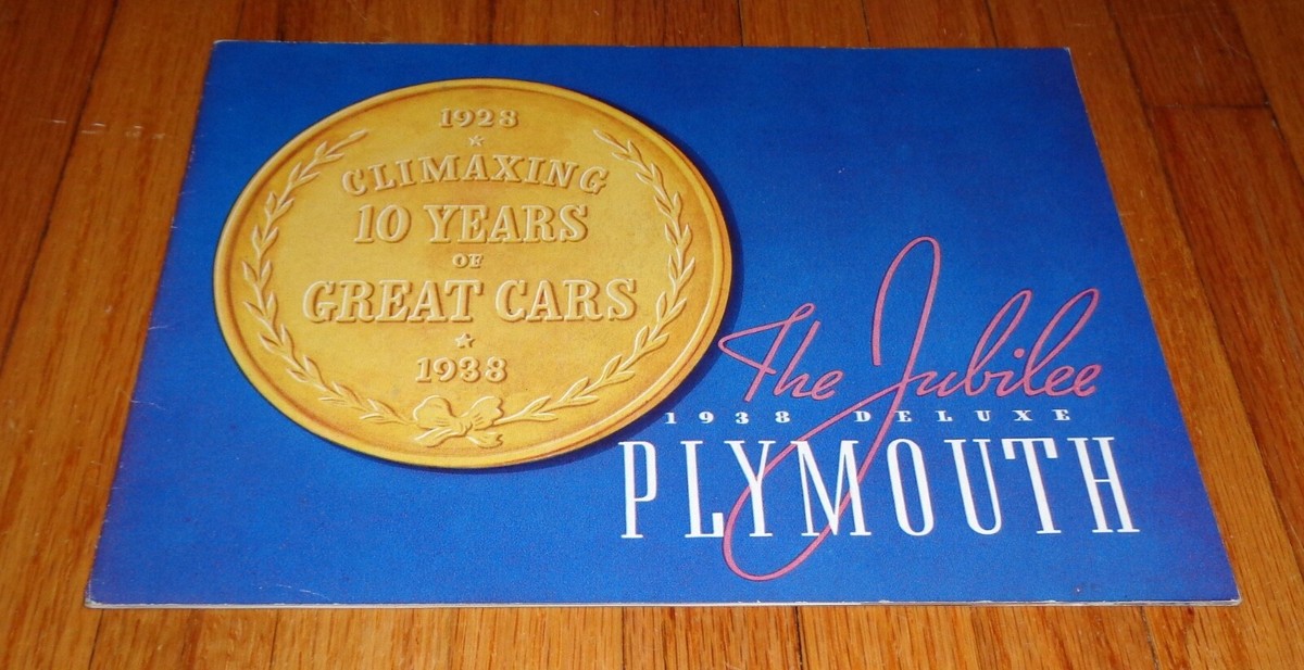 Original 1938 Plymouth Full Line Sales Brochure Catalog De Luxe