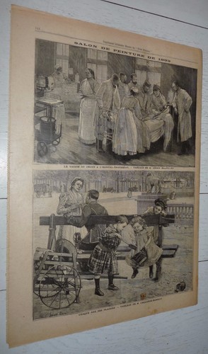 PETIT PARISIEN 1895 GREVES DES EMPLOYES D'OMNIBUS TRAMWAY / SALON DE PEINTURE - Imagen 2 de 2