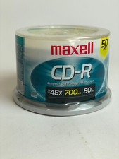 NEW SEALED Maxell Disc CD-R 48X 50 PK Spindle Blank Media 80Min 700MB