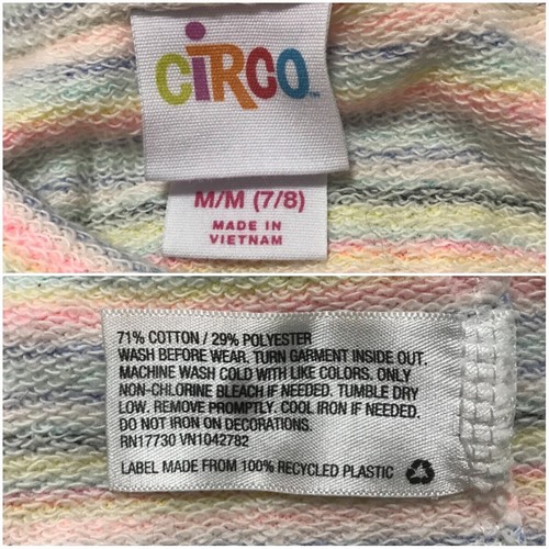Circo Girls Multi Color Stripes Elastic Waist Cotton Blend Dress Size M 7/8 - Picture 11 of 12