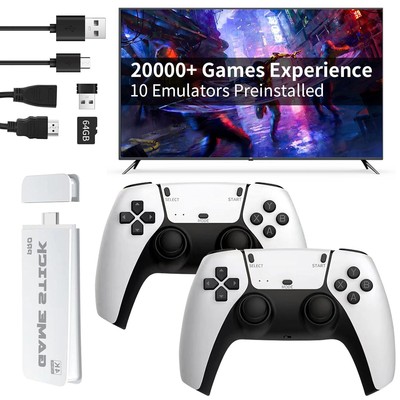 Game Stick Retro Game Console Built-in 20000+ Classic Games with 64GB TF Card