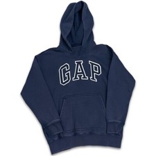 NWOT Gap Teen Hoodie Unisex Hooded Blue Logo Size 10 Navy/White Big Logo