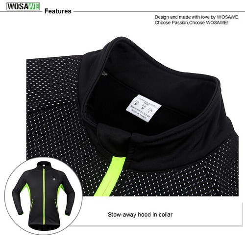 Winter Cycling Jacket Thermal Windproof Waterproof Bicycle Coat Running Jacket - Picture 8 of 20