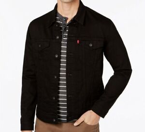 levi mens black trucker jacket